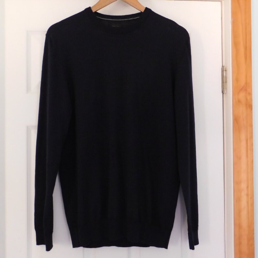 Jos A. Bank Reserve Extra Fine Merino Wool Sweater Navy‎ Blue Sz Medium